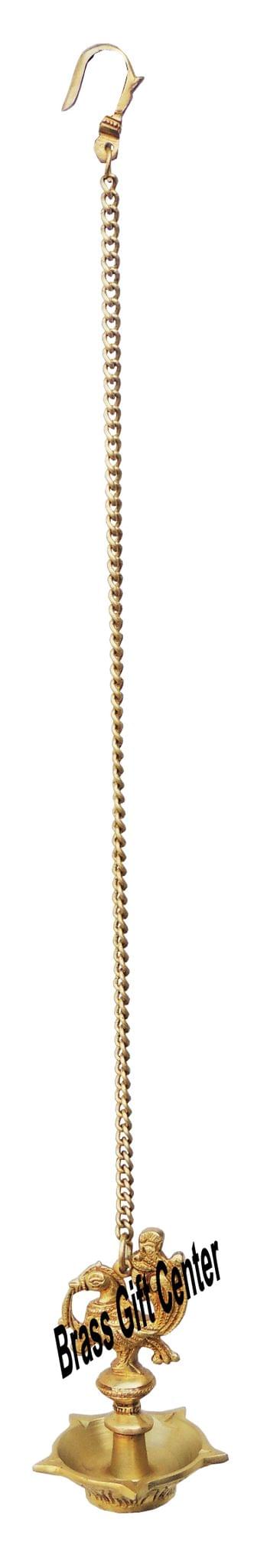 Brass Murga Deepak With Chain Statue 0.41Kg